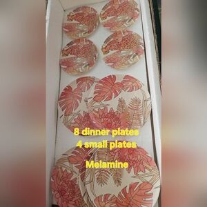 Tropical Melamine Dinner and Small Plates Set